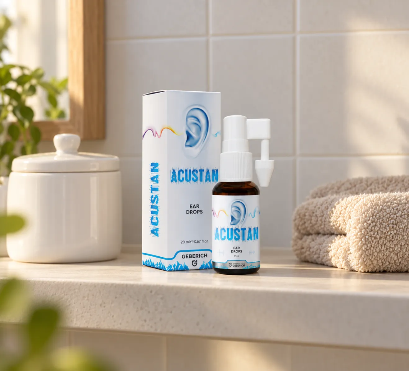 ACUSTAN drops — Verpackung im Alltag
