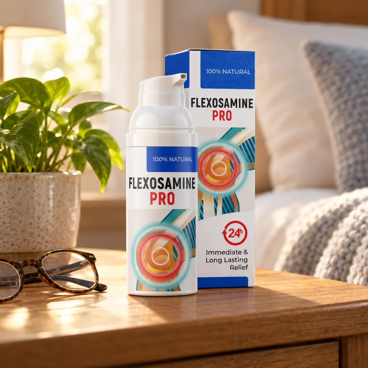 Flexosamine PRO — Verpackung im Alltag