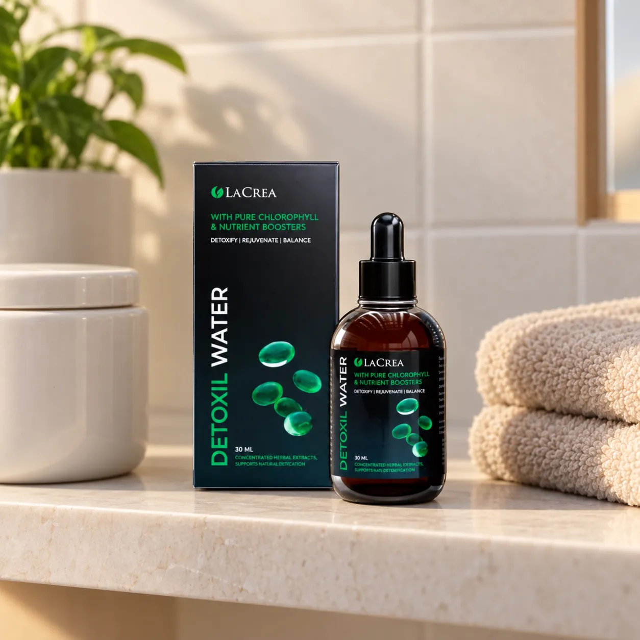 Detoxil water — Verpackung im Alltag
